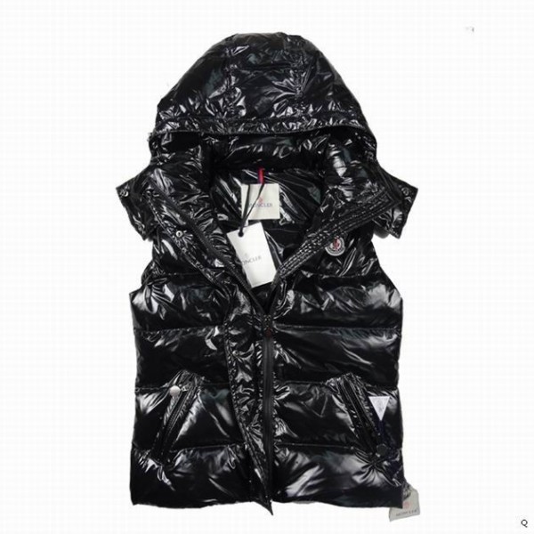 Moncler nero senza maniche Cap and slash Casual Donna Gilet uscita